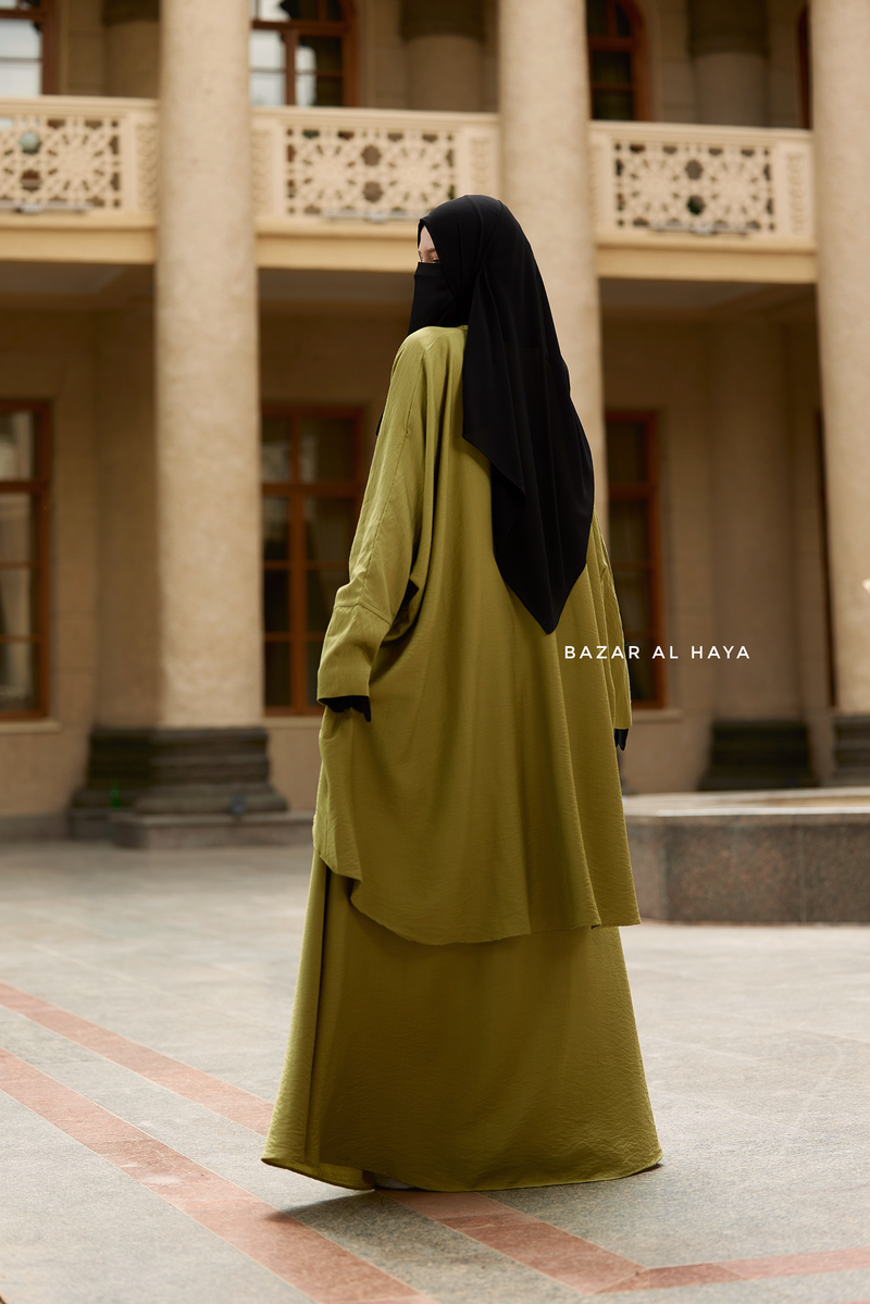 Pistachio Nilufar Two Piece Top & Skirt Set In Premium Cotton Leon