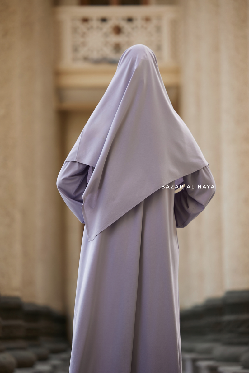 Eliza Two Piece Abaya & Khimar in Silver Cotton Super Soft & Breathable - Cozy