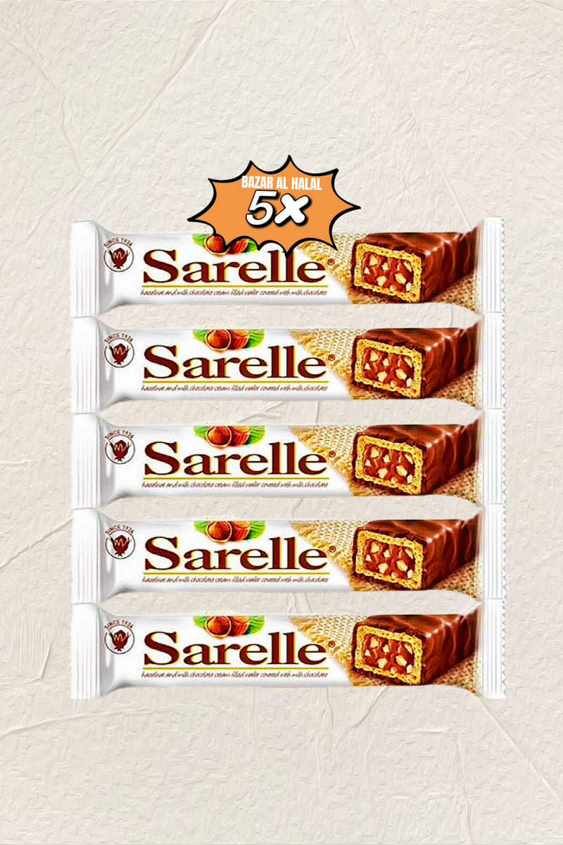 5 Pack Sarelle Chocolate Wafer Bar With Milk Chocolate Filled