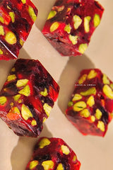 Halal Turkish Delight - Chewy Pomegranate Malban With Pistachios