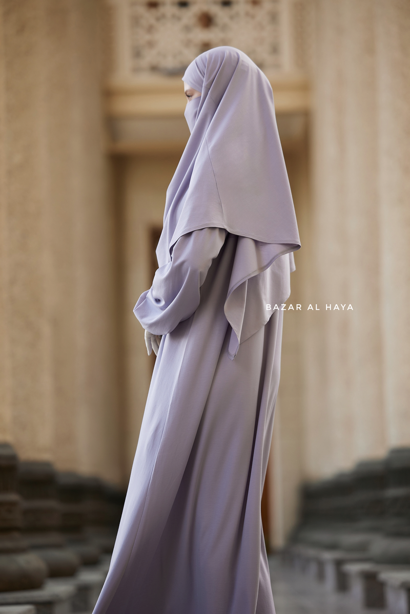 Eliza Two Piece Abaya & Khimar in Silver Cotton Super Soft & Breathable - Cozy