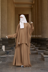 Caramel Nilufar Two Piece Top & Skirt Set In Premium Cotton Leon