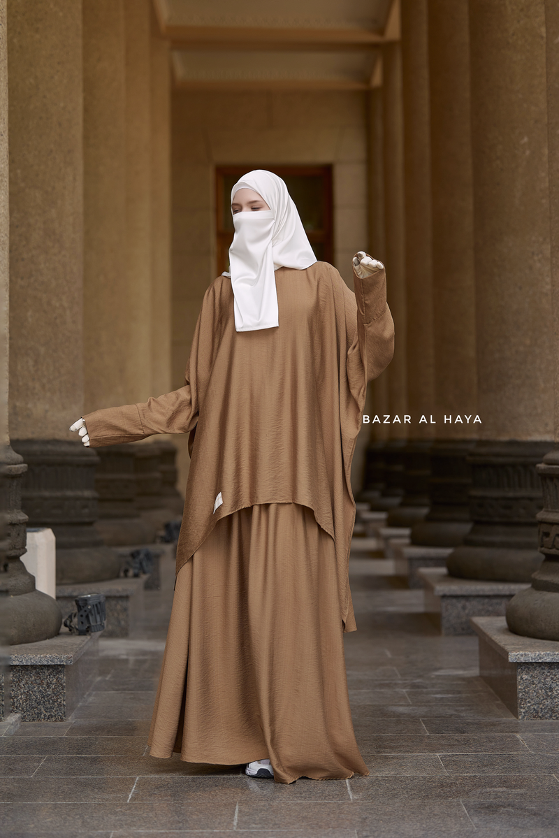 Caramel Nilufar Two Piece Top & Skirt Set In Premium Cotton Leon