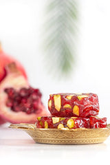 Halal Turkish Delight - Chewy Pomegranate Malban With Pistachios