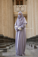 Eliza Two Piece Abaya & Khimar in Silver Cotton Super Soft & Breathable - Cozy