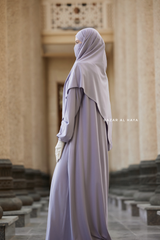 Eliza Two Piece Abaya & Khimar in Silver Cotton Super Soft & Breathable - Cozy