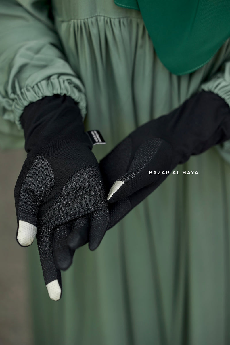 Black Plain Touch Screen Gloves - One Size