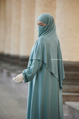 Eliza Two Piece Abaya & Khimar Set in Mint Cotton Super Soft & Breathable - Cozy