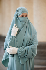 Eliza Two Piece Abaya & Khimar Set in Mint Cotton Super Soft & Breathable - Cozy