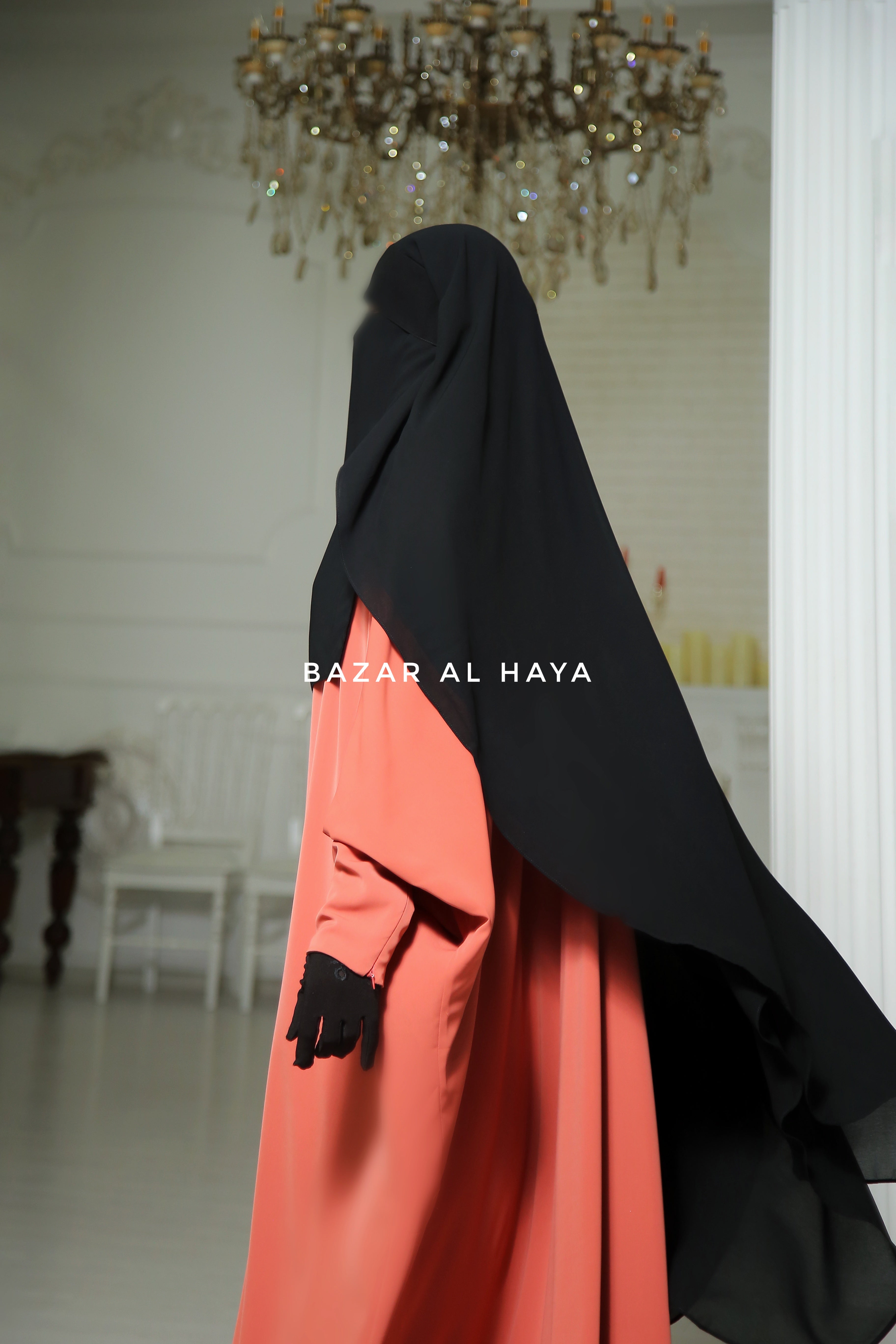 Long Black Two Layer Flap Niqab - Wide - Super Breathable Veil – Bazar ...